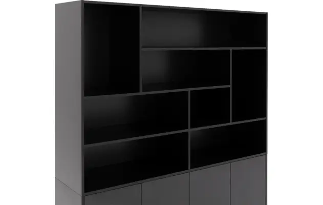 Goossens basic buffetkast madrid zwart melamine - 8223663-07
