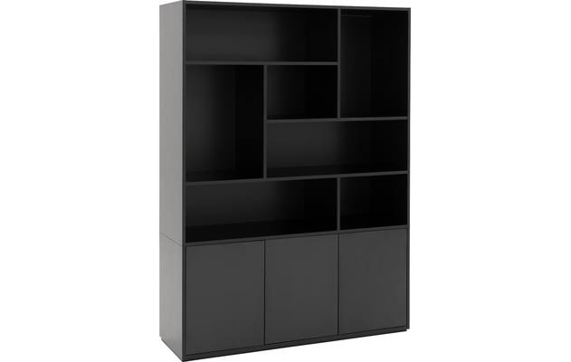 Goossens basic buffetkast madrid zwart melamine - 8226403-02