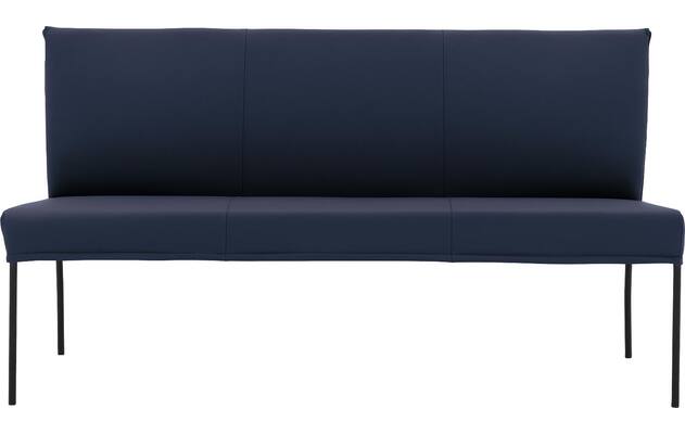 Goossens eetkamerbank funk blauw leer - 8227364-03