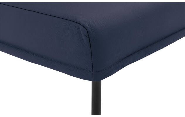 Goossens eetkamerbank funk blauw leer - 8227364-06