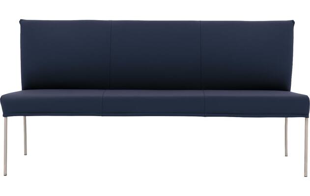 Goossens eetkamerbank funk blauw leer - 8227395-03