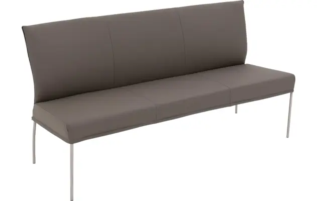 Goossens eetkamerbank funk grijs leer - 8227396-04
