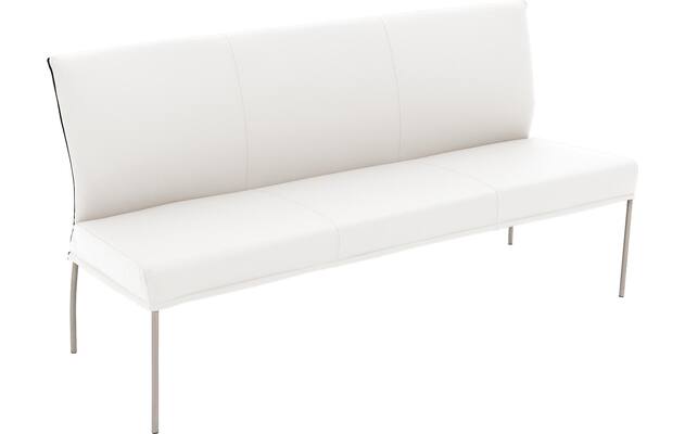 Goossens eetkamerbank funk wit leer - 8227403-04