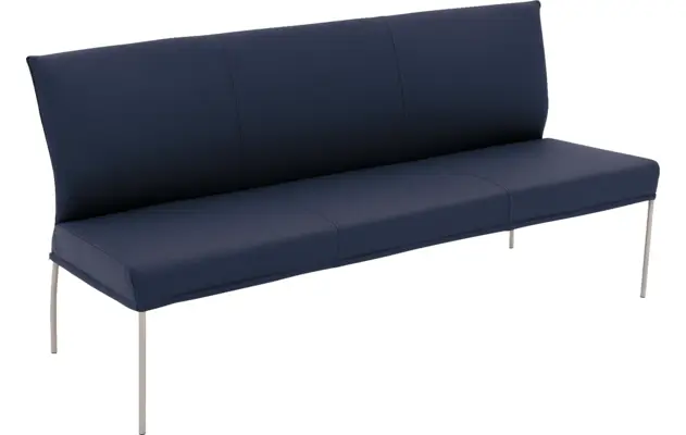 Goossens eetkamerbank funk blauw leer - 8227437-04