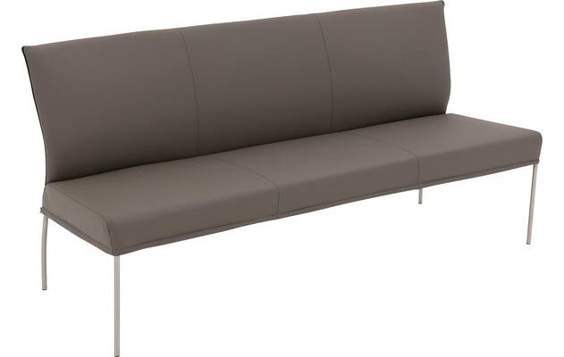 Goossens eetkamerbank funk grijs leer - 8227438-04