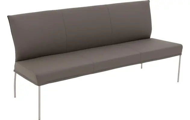 Goossens eetkamerbank funk grijs leer - 8227438-04