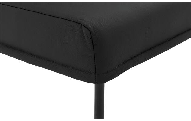 Goossens eetkamerbank funk zwart leer - 8227460-06