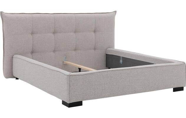 Goossens gestoffeerd bedframe bolzano grijs stof - 8229491-06