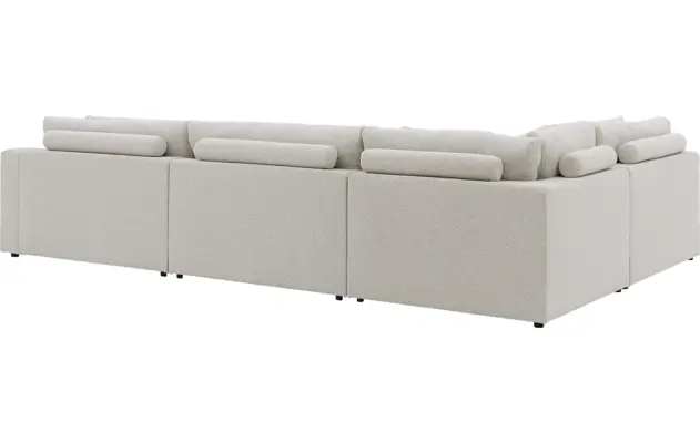 Goossens hoekbank odette wit stof - 8229553-09-gespiegeld