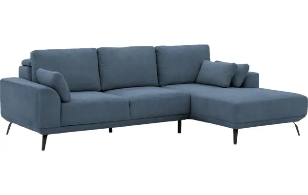 Goossens excellent loungebank princess blauw stof - 8229794-04-gespiegeld