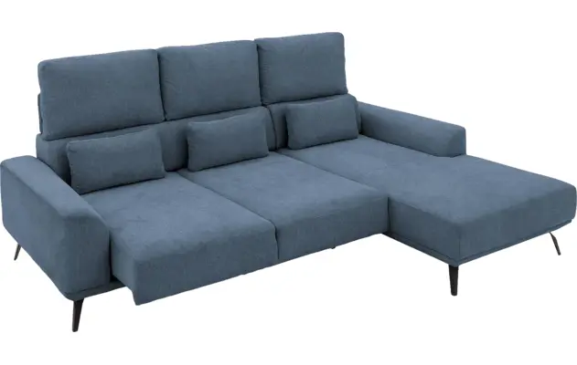 Goossens excellent loungebank princess blauw stof - 8229794-12-gespiegeld