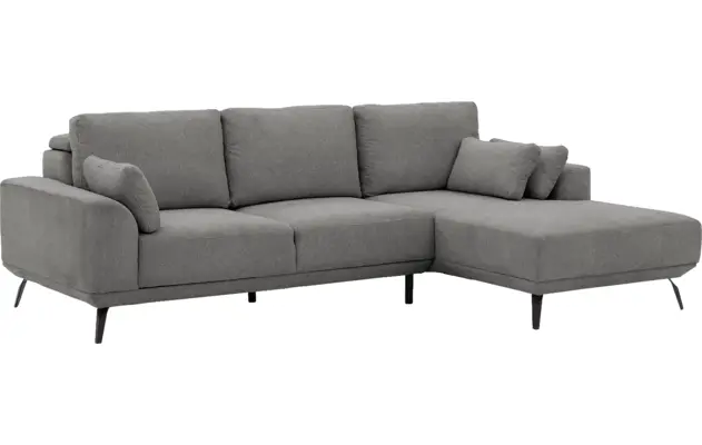 Goossens excellent loungebank princess grijs stof - 8229796-04-gespiegeld