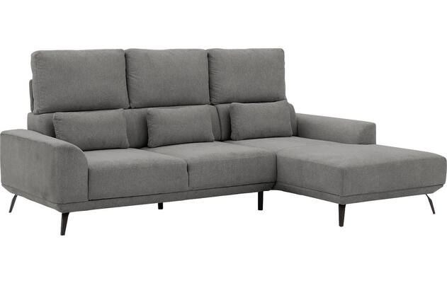 Goossens excellent loungebank princess grijs stof - 8229796-10-gespiegeld