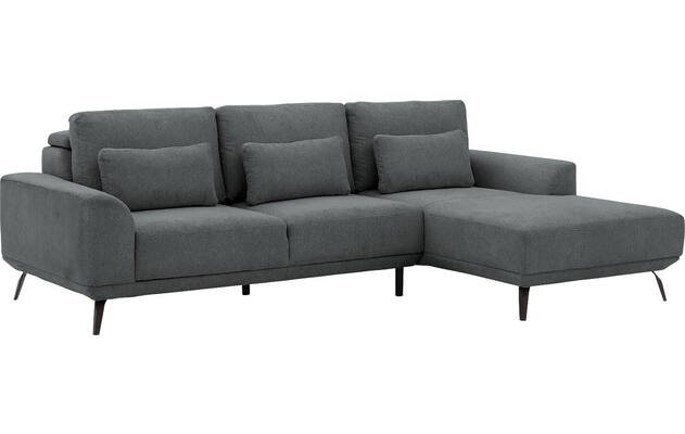 Goossens excellent loungebank princess grijs stof - 8229797-02-gespiegeld