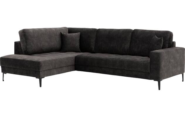 Goossens hoekbank coco zwart stof - 8230181-03
