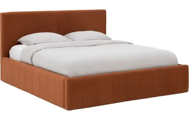 Goossens bedframe carte oranje stof - 8231026-goossens-carte-bedframe-microvezel-01