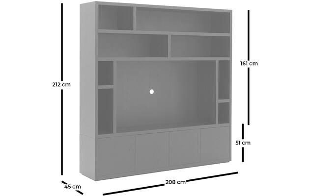 Goossens tv meubel barcelona zwart eiken - 8231367-14