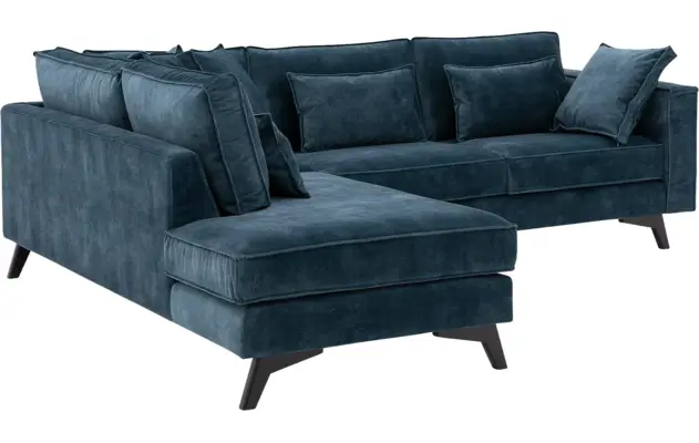 Goossens hoekbank chambre blauw stof - 8233695-gespiegeld-05