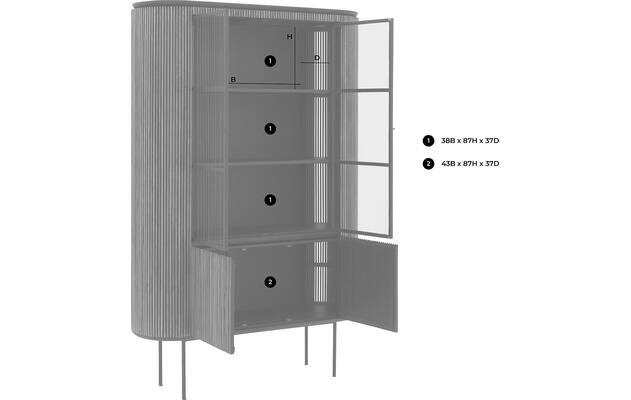 Goossens vitrinekast adel bruin teak - 8234671-goossens-adel-vitrinekast-teak-51