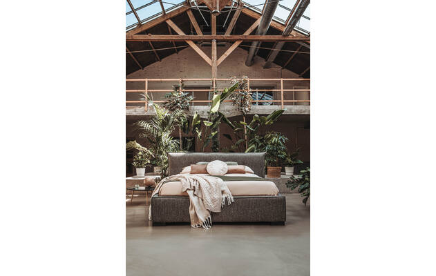 Goossens bedframe bolzano bruin stof - 8234743-22