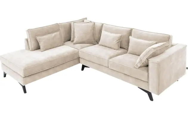 Goossens hoekbank chambre beige stof - 8235631-goossens-chambre-bank-stof-bruin-05