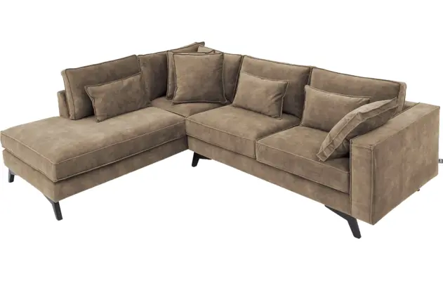 Goossens hoekbank chambre bruin stof - 8235644-goossens-chambre-bank-stof-bruin-05