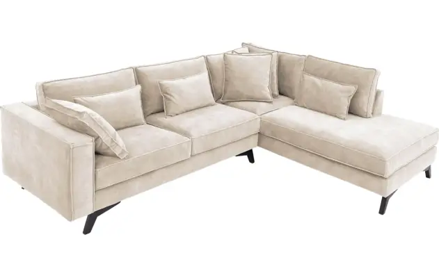 Goossens hoekbank chambre beige stof - 8235656-goossens-chambre-bank-stof-bruin-05