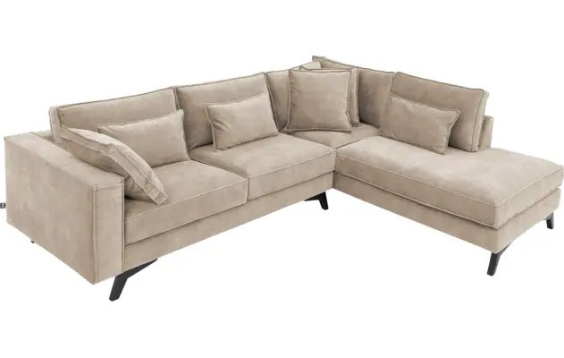 Goossens hoekbank chambre beige stof - 8235671-goossens-chambre-bank-stof-bruin-05