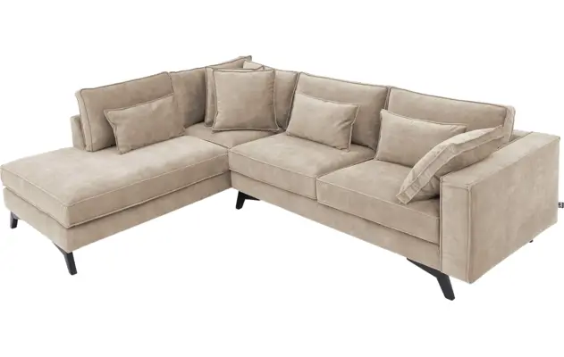 Goossens hoekbank chambre beige stof - 8235696-goossens-chambre-bank-stof-bruin-05