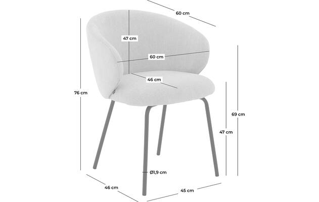 Goossens eetkamerstoel noomi blauw stof - 8235779-goossens-noomi-stoel-onderdelen-metaal-50