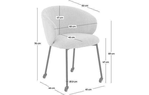 Goossens eetkamerstoel noomi grijs stof - 8235785-goossens-noomi-stoel-onderdelen-metaal-50