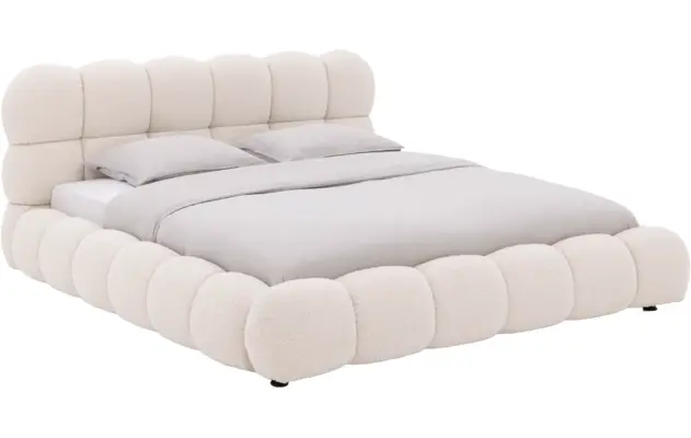 Goossens gestoffeerd bedframe cloud beige stof - 8243570-goossens-cloud-bedframe-stof