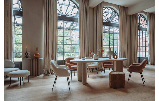 Goossens sidetable oyvind beige metaal - 8244031-goossens-julan-eettafel-natuursteen-01