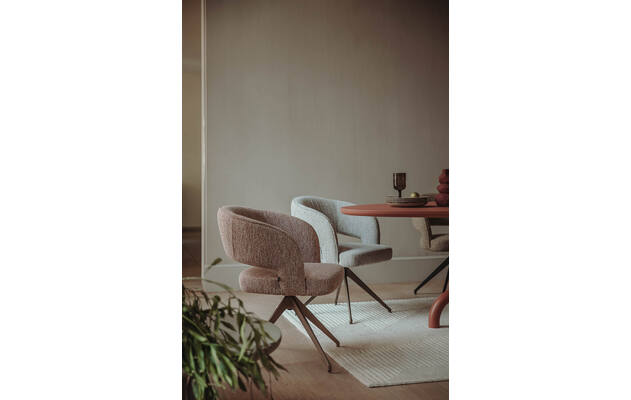 Goossens excellent eetkamerstoel ostuni roze stof - 8244033-goossens-excellent-matera-eettafel-leefbeton-rood-09