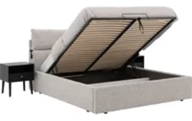 Goossens bedframe misty storage beige stof - 8252832-goossens-misty-storage-bedframe-stof-11