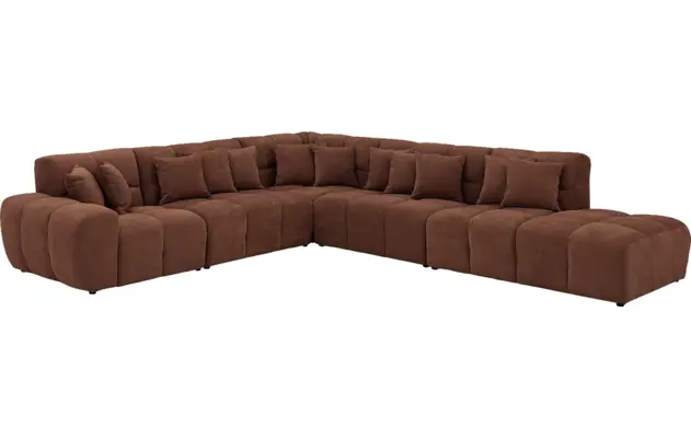 Goossens excellent hoekbank kubus bruin stof - 8252882-goossens-excellent-kubus-bank-stof-bruin-02
