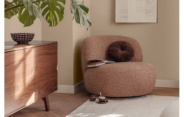 Goossens draaifauteuil avi bruin stof - 8260095-goossens-avi-fauteuil-stof-01