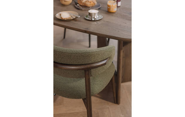 Goossens eetkamerstoel diede groen stof - 8260229-goossens-slim-eettafel-eiken-bruin-13