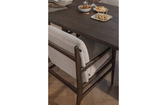 Goossens eetkamerstoel alison beige stof - 8260230-goossens-slim-eettafel-eiken-donker-bruin-07