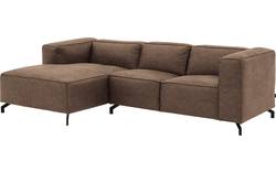 Goossens loungebank calvin bruin micro leer - 8181170-627-01-gespiegeld