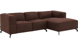 Goossens loungebank calvin bruin micro leer - 8181170-631-01
