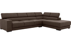 Goossens hoekbank nora bruin stof - 8190040-211-01-gespiegeld
