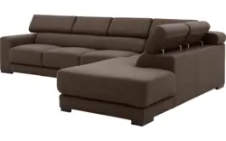 Goossens hoekbank nora bruin stof - 8190040-211-01-gespiegeld