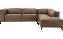Goossens hoekbank calvin bruin micro leer - 8190066-627-01-gespiegeld