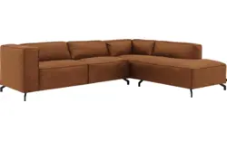 Goossens hoekbank calvin bruin micro leer - 8190066-633-01-gespiegeld