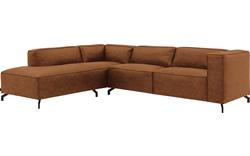 Goossens hoekbank calvin bruin micro leer - 8190066-633-01