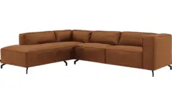 Goossens hoekbank calvin bruin micro leer - 8190066-633-01
