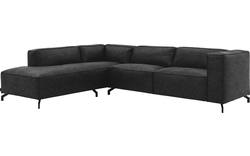 Goossens hoekbank calvin grijs micro leer - 8190066-634-01