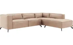 Goossens hoekbank calvin beige micro leer - 8190066-637-01-gespiegeld