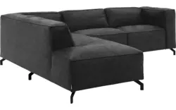 Goossens hoekbank calvin grijs micro leer - 8190317-634-01